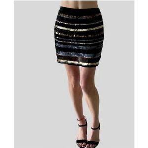 Rock & Republic sequin/beaded black mini skirt XS/2
